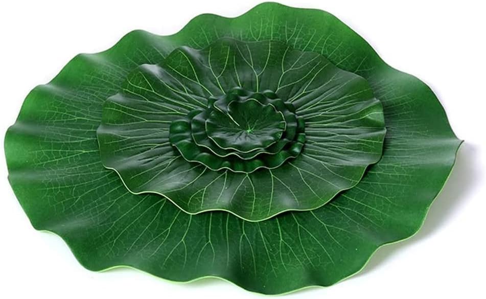 Superdream Artificial Realistic Lily Pads Floating Scenery Lotus Pods for Pool Decoration Aquarium Fish Pond Water Decorative (15 Pack)