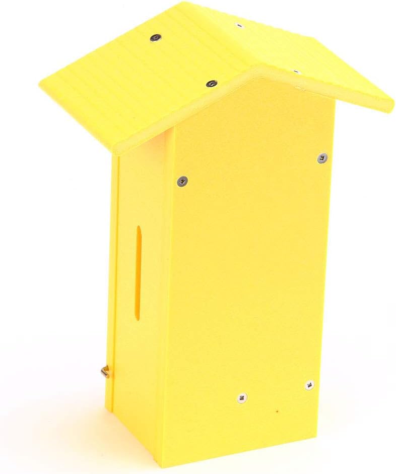 Birds Choice SNPMBFH Recycled Pole Mounted Butterfly House w/ Engraved Butterfly Silhouette, Butterfly House, 12.25", Yellow