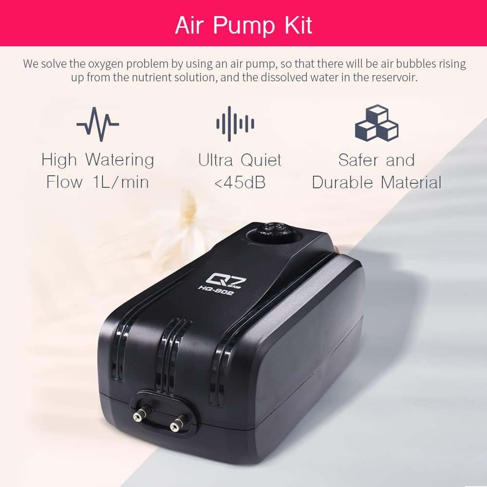 2 Hydroponic Buckets Kit for Plants, Hydroponics Growing System for Herbs/Tomato/Vegetables, DWC System with Air Pump & Germination Tray (Complete Indoor Hydroponic Gardening Supplies)