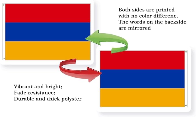 Armenia Flag 2x3FT Armenian National Polyester Flag With 2 Grommets For Patriotic Armenian Themed Festival Events Party Decoration(Armenia, 2x3FT)