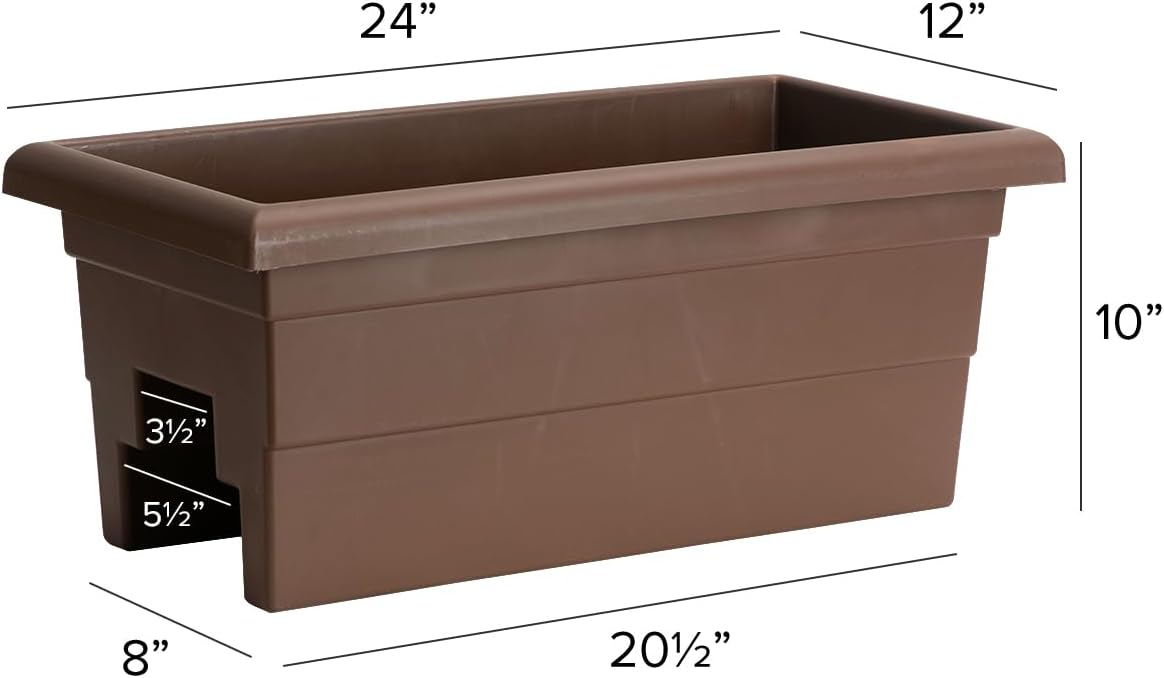 Root & Vessel Countryside Rail Planter, Brown, 24"