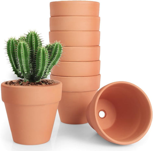 4 inch Terracotta Clay Pots, 24 Pack Clay Flower Pots with Drainage, Great for Plants, DIY, Crafts, Wedding