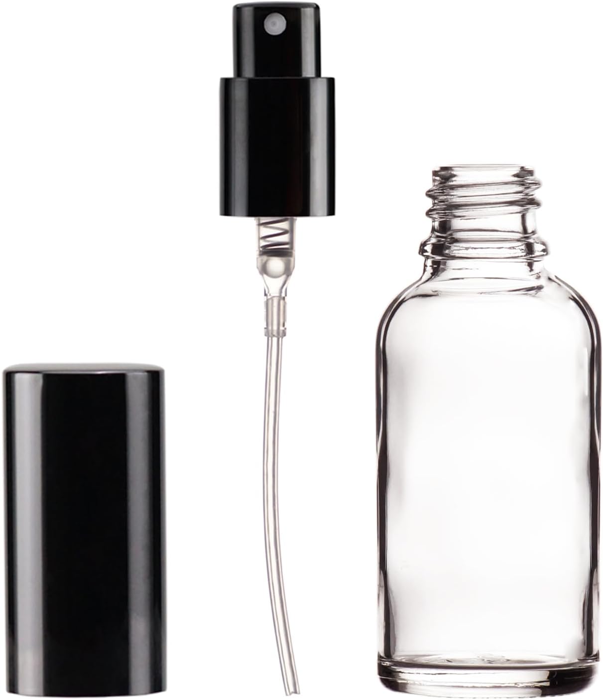 YIZHAO Clear Glass Spray Bottles 1oz, with Small Fine Mist Spray, Metal Cap, Refillable for Essential Oil,Travel,Cleaning,Perfume,Aromatherapy,Makeup – 6 Pcs