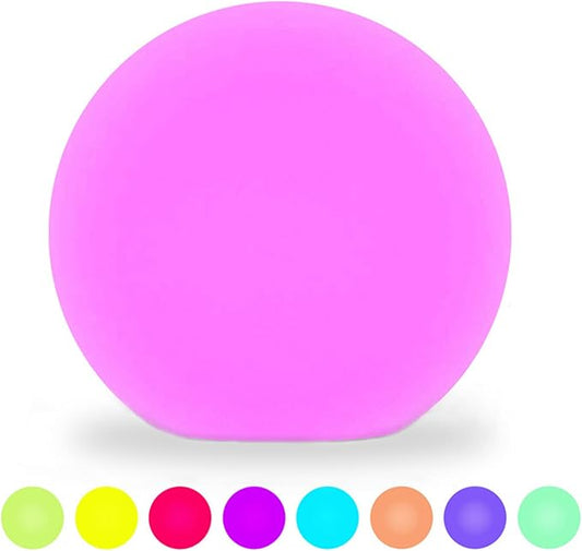 8-Inch LED Ball Light, Multi-Color Rechargeable Night Lights Waterproof Dimmable Mood Lamp with Remote for Home Garden Patio Party Bar Decors