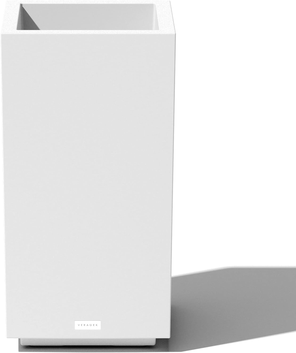 Veradek Block Series Pedestal Planter - Tall Planter for Indoor or Outdoor Front Porch | All-Weather Use with Removable Insert Bucket | Modern Décor for Flowers, Tall Trees, Faux Plants