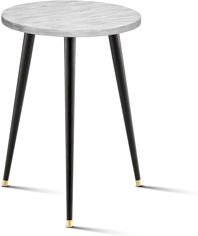 Plant Stand Indoor, Mid Century Wood Plant Stand Grey Plant Table for Flower Pots, Heavy Duty Metal Tall Plant Holder, Modern Home Decor Small Round Side End Table (11.8"x16")