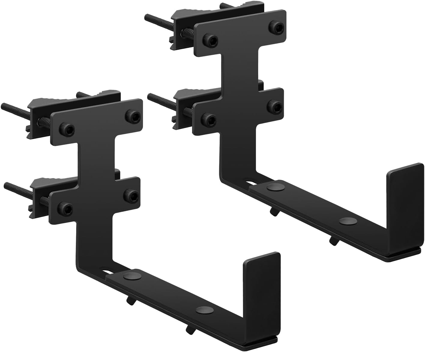 Planter Box Bracket, Flower Box Holder Circular and Square Railings Brackets,Adjustable Deck Railing Planter Box Holder for Patio Garden Fence Pergola Balcony (2 Pieces)