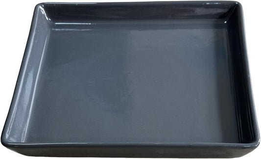 Square Plant Saucer 10 Inch 1 Pack，Plant Trays for Pots, Gray Ceramic Plant Saucers for Indoors Outdoors, Plant Drip Tray 4 6 8 10 12 14 Inch