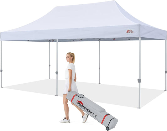 MASTERCANOPY Pop Up Canopy Tent Commercial Grade 10x20 Instant Shelter (White)