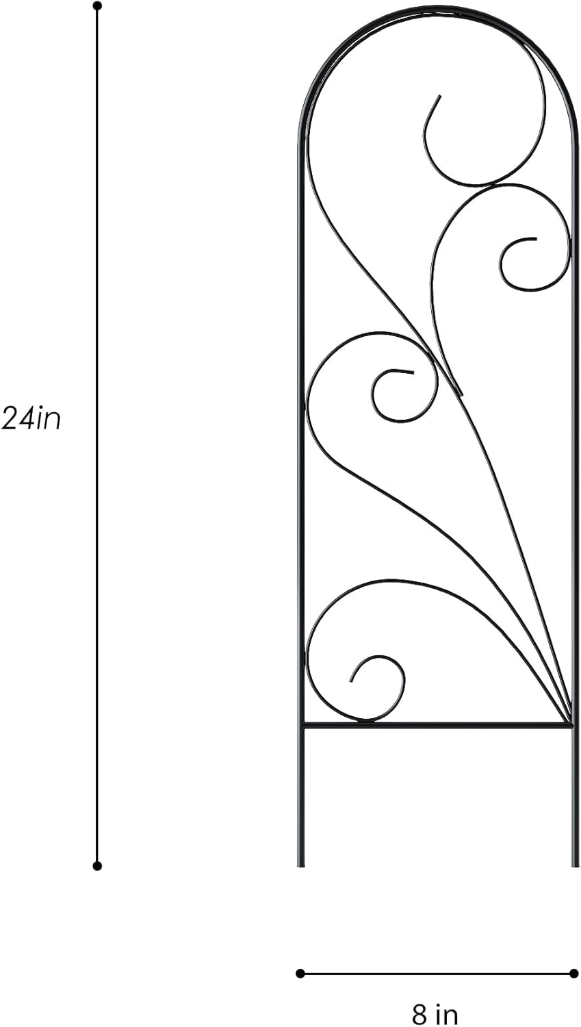 Zhongma 4 Pack 24" Metal Plant Trellis for Potted Plants Climbing,Indoor and Outdoor Fence Plant Support Trellis for Flower and Vagetable