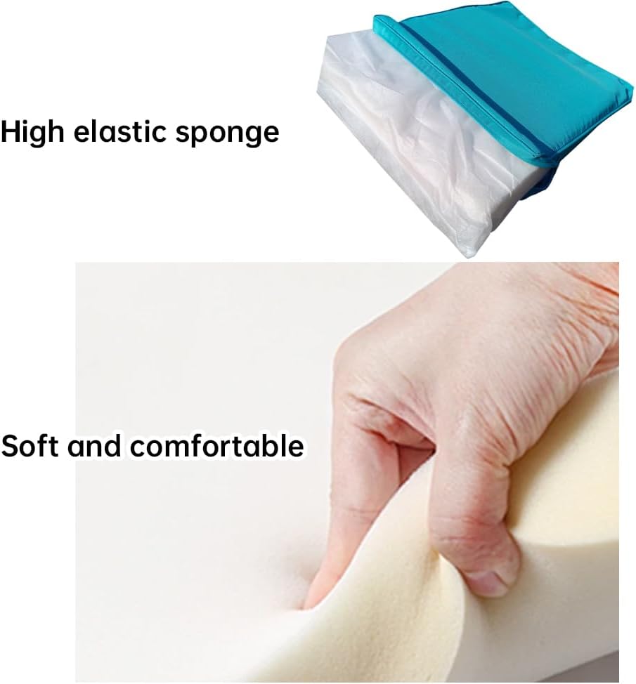 3-Pack Outdoor Patio Furniture Replacement Cushions Set–High-Elastic Sponge Cushions Fit 4-Piece Wicker Rattan Sofa, Loveseat & Chairs, 36x18x2 & 18x18x2, Waterproof, Fade-Resistant (Lake blue)