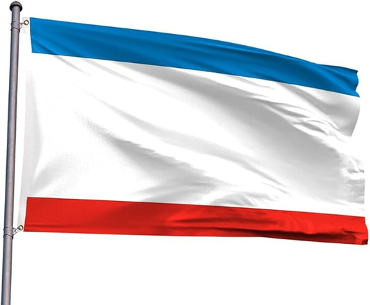 Ukraine Crimea Flag 3x5FT Ukrainian Crimean Polyester Banner With 2 Grommets Fade Resistant Vivid Color For Patriotic Festival Events Party Decoration (Crimea UKR, 3x5FT)