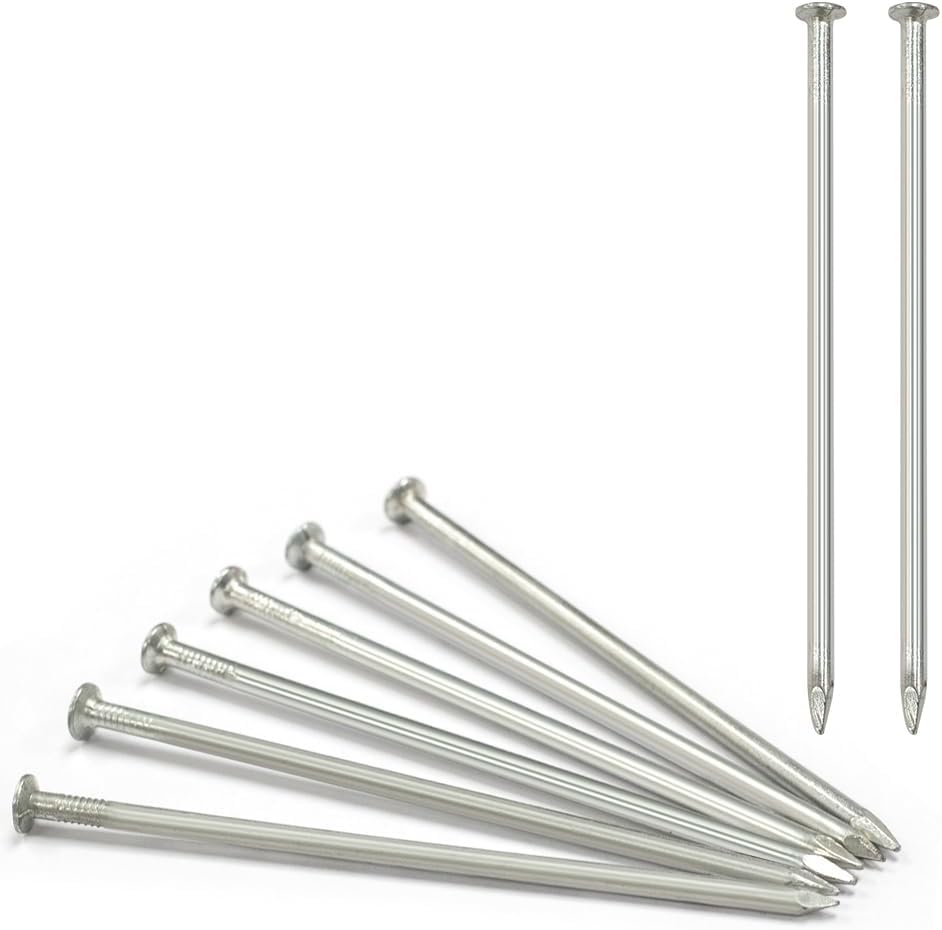 Landscape Staples 75 PCS Metal Heavy Duty Garden Stakes Artificial Turf Stakes for Paver Edging Weed Barrier Fabric Holding Fence Rust Proof Sod Pins Stakes and Carpentry Tent 6 Inch Silver