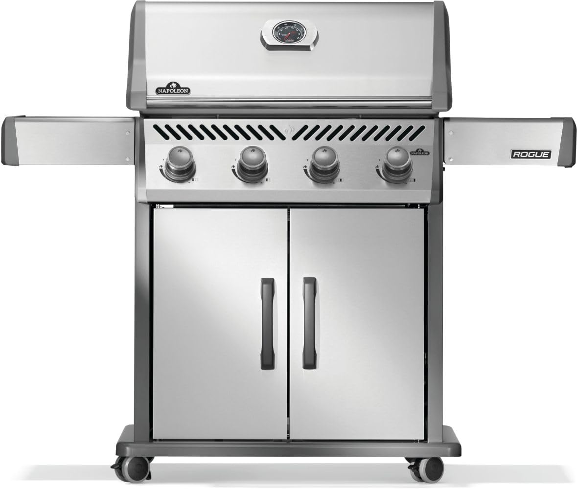 Napoleon Rogue 525 Propane Gas Grill, Stainless Steel, Durable 4-Burner Outdoor BBQ
