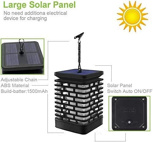 EOYIZW Solar Lanterns, 99LEDs Dancing Flickering Flame Lights, IP65 Waterproof, Purple, 3.5" H x 3.5" W x 3.5" D