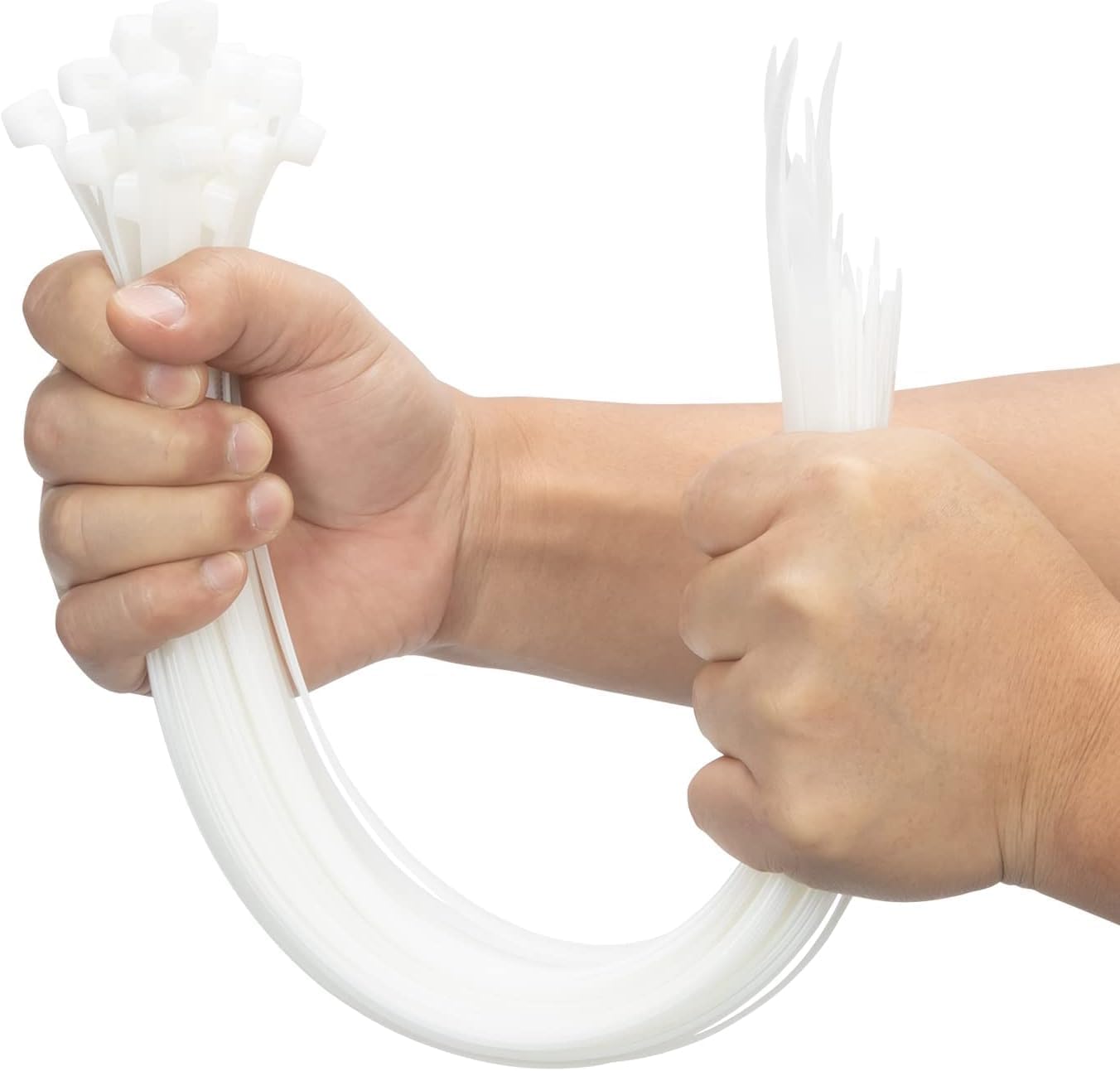 XINGO 16 Inch White Large Zip Ties Heavy Duty 500 Pack, 200 LBS Ultra Strong Plastic Wire Ties, Large Cable Ties Extra Long Tie Wraps, Indoor and Outdoor UV Resistant