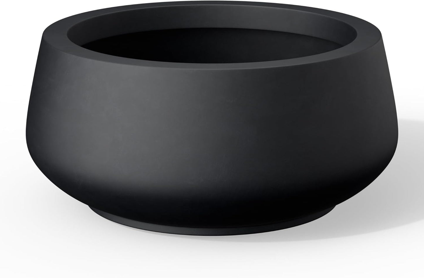 Kante 12.5" Dia Round Concrete Bonsai Planters, Outdoor Indoor Garden Plant Pot with Drainage Hole for Home, Patio, Garden, Black