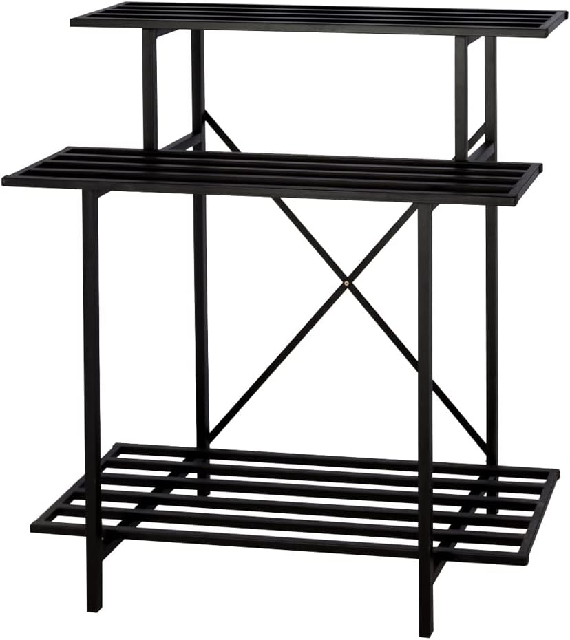 Zhongma 3 Tier Sturdy Plant Stand Space-Saving Heavy Duty Plant Holder for Home Indoor and Outdoor, L35.43 xW17.32 x H39.37 inch, 660 LBS Capacity & Heavy Duty Construction. …