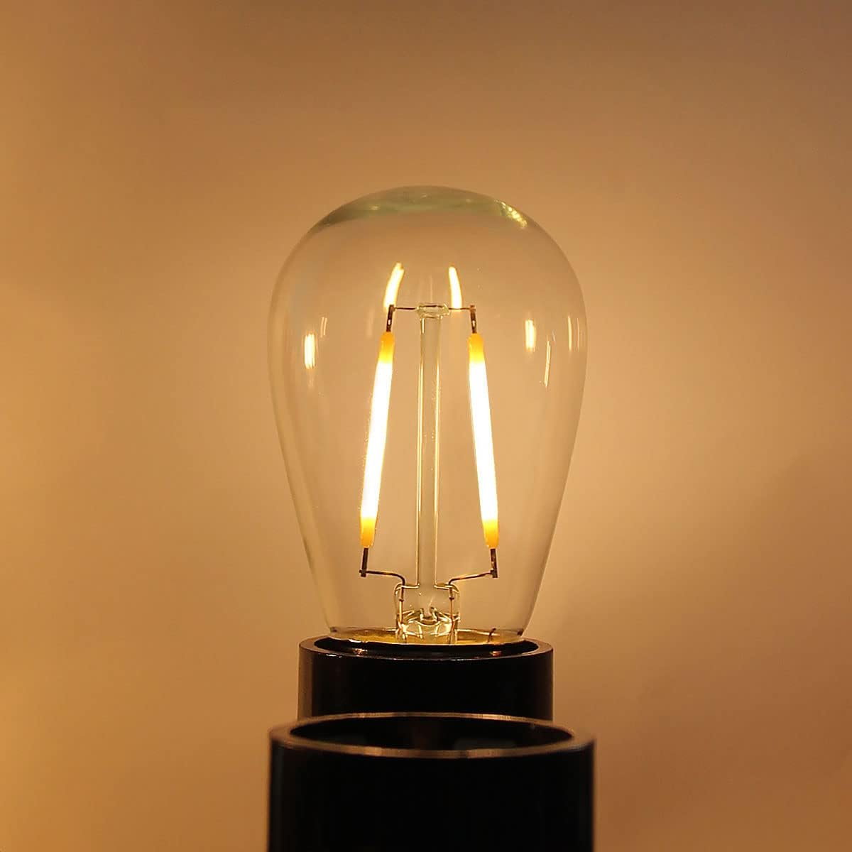 BRIMAX 2w S14 Led Edison Light Bulbs Outdoor 11w Incandescent Filament Bulb Replacement 2700K Bright Warm White Dimmable, E26 Base Durable Led Bulb for Outdoor Patio String Light,15pack