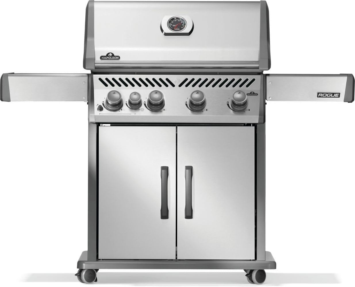 Napoleon Rogue 525 Propane Gas Grill with Range Side Burner, Stainless Steel, Durable 5-Burner Grilling Experience