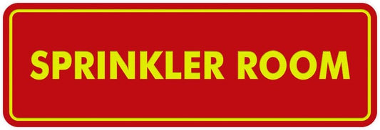 Signs ByLITA Standard Sprinkler Room Sign (Red/Yellow) - Small