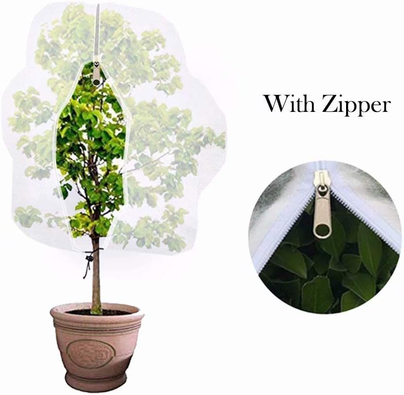 Agfabric Plant Covers Sun Protection with Zipper 1.5oz 84''x84''Shrub Cover Winter Tree Jacket for Freeze Frost Protection & Season Extension