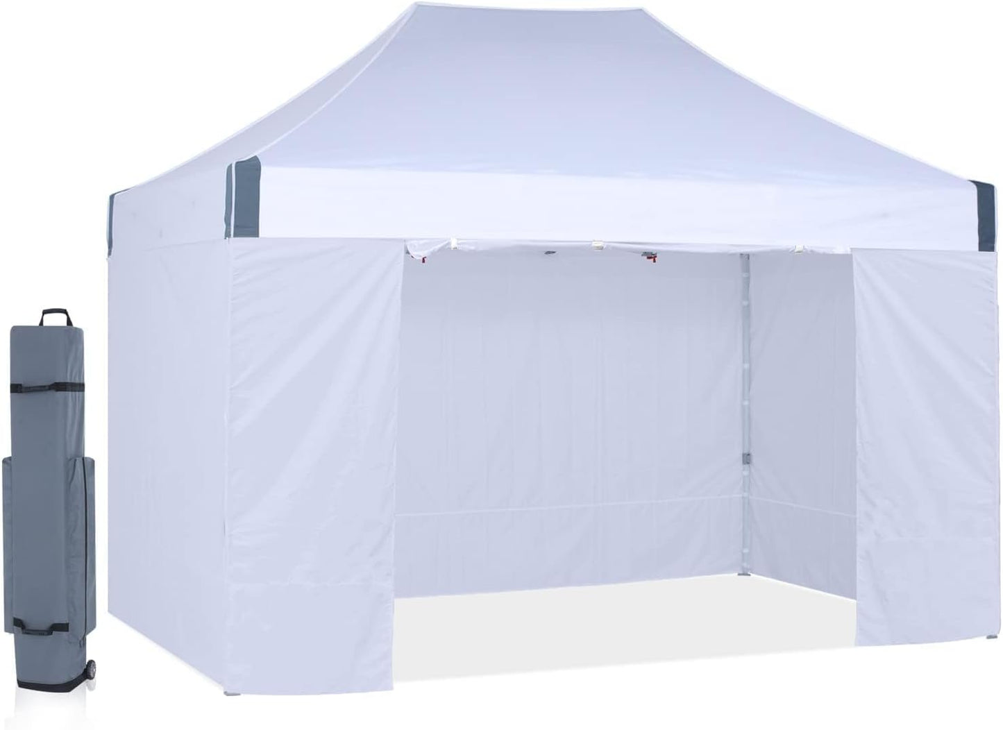 Eazy Up OUTDOOR WIND Pop Up Canopy with Sidewalls - Heavy Duty Commercial Instant Canopy Tent - 10x15, White