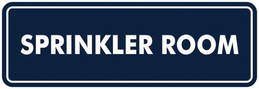 Signs ByLITA Standard Sprinkler Room Sign (Navy Blue/White) - Small