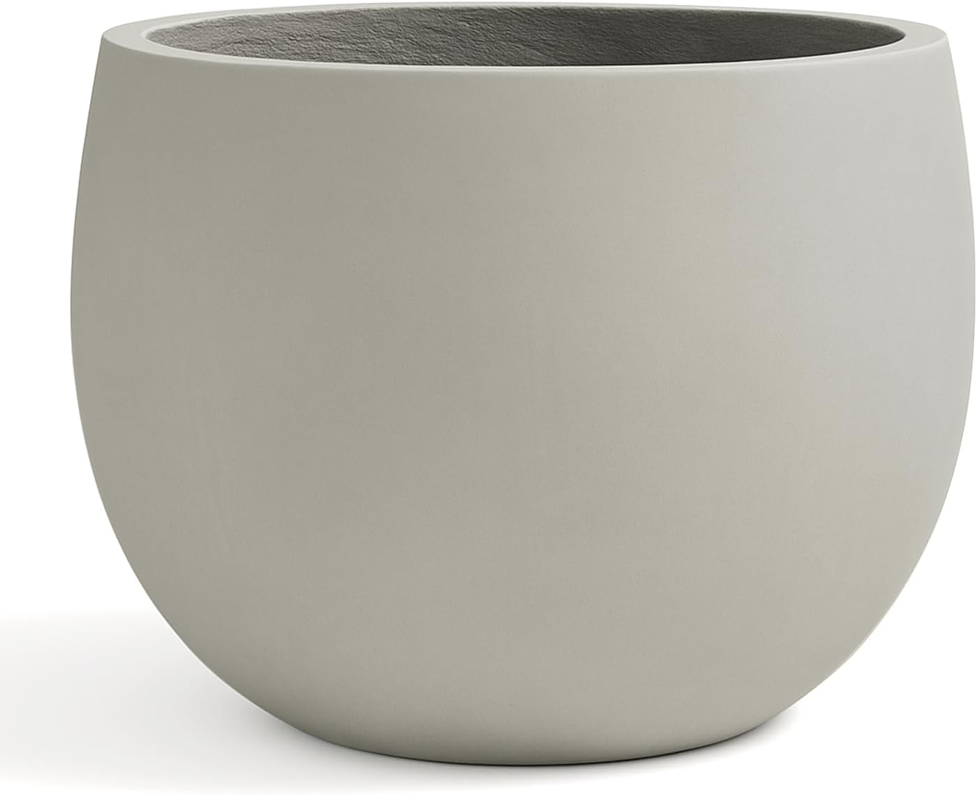 Ball Concrete Planter Outdoor Indoor, Large Tall Cement Plant Pots for Trees Flowers (Gray, 16 inch)