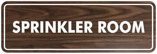 Signs ByLITA Standard Sprinkler Room Sign (Walnut) - Medium