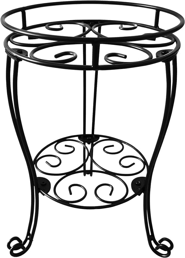 18.9inch Tall Plant Stand for Flower Pot Heavy Duty Potted Holder Indoor Outdoor Metal Rustproof Iron Garden Container Round Supports Rack