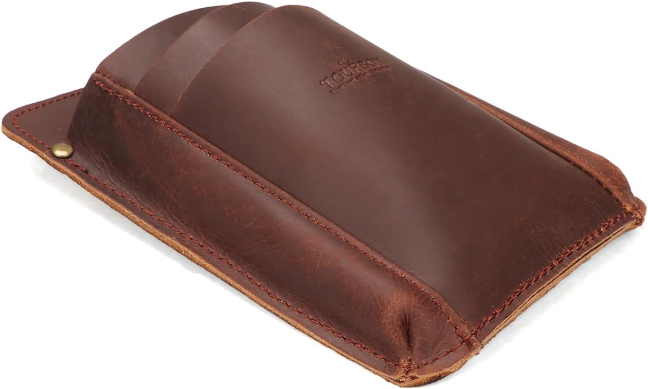 Tourbon Leather Florist Tool Waist Pouch Belt Garden Shoulder Crossbody Tools Bag Gardening Pruning Shears Holder Organizer Kit 4 Pockets (Brown)