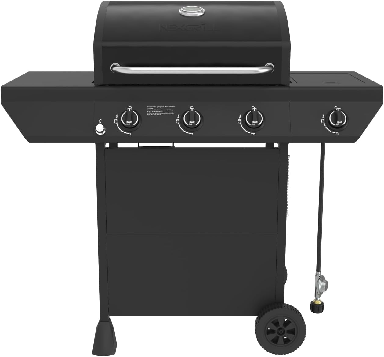 Nexgrill 3-Burner Propane Gas Grill with Side Burner, 52,000BTUs, 418 SQ. In. Cooking Space, BBQ Grill with Durable Steel Lid & Control Panel for Outdoor Cooking, Patios, and More - 720-0925S