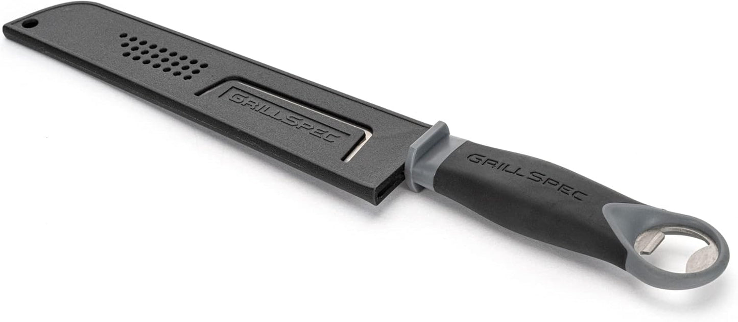 VIPER Grill Utility Knife - 8 inch High Carbon Stainless Steel Chef Knife Bread Knife Meat Turner Bottle Opener with Sheath Grilling Gifts for Dad Men