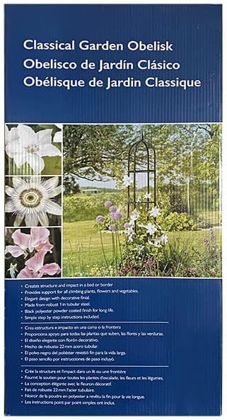 Classic Garden Obelisks, Black, 96'', by Harbor Garden, Set of 2, R352HG-CP2