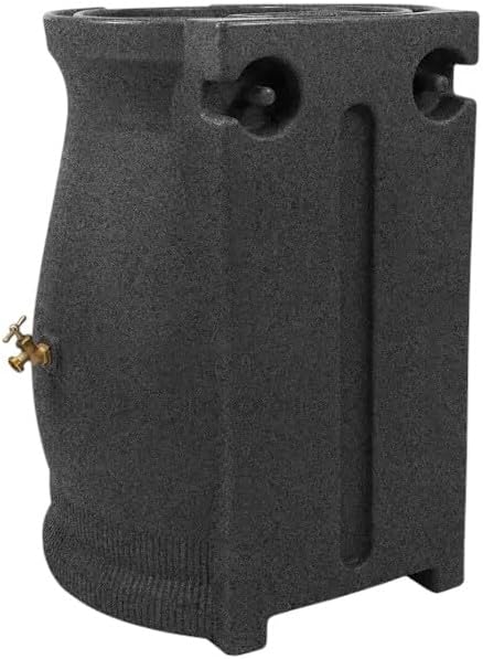 Rain Wizard Decorative Rain Barrel, 50 Gallon, with Brass Spigots (Dark Granite)