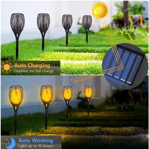 2 Pack Solar Light Outdoor (Super Larger Size) 96led Solar torches for outside,Ultra-Bright Solar Light Outdoor with Flickering Flame,Auto Lighting Dusk to Dawn Landscape Patio Lights for Garden Decor
