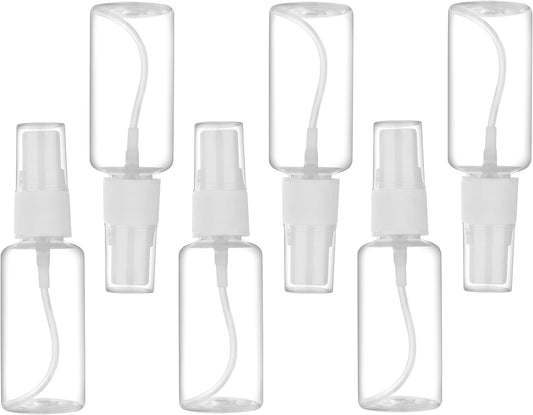 Spray Bottle, 1oz/30ml Small Plastic Fine Mist Spray Bottles, Mini Empty Travel Bottles with Funnels and Labels 6 Pack