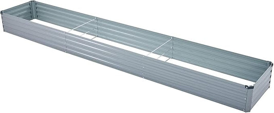12x2x1FT Galvanized Raised Garden Beds Kit Large Outdoor Metal Gardening Planter Box for Vegetable Elevated Flower Herbs, Gray