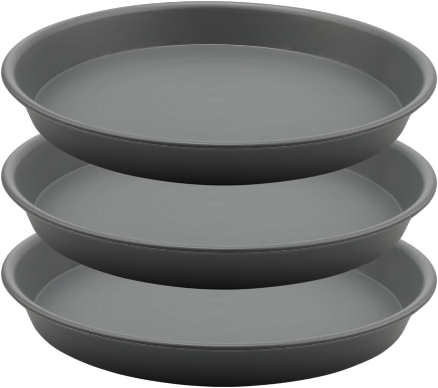 TITE Plant Saucer Heavy Large Planter Durable Thicker Plastic Plant Trays for Indoors and Outdoor,Plant Saucer Drip Trays (Grey, 16 inch)
