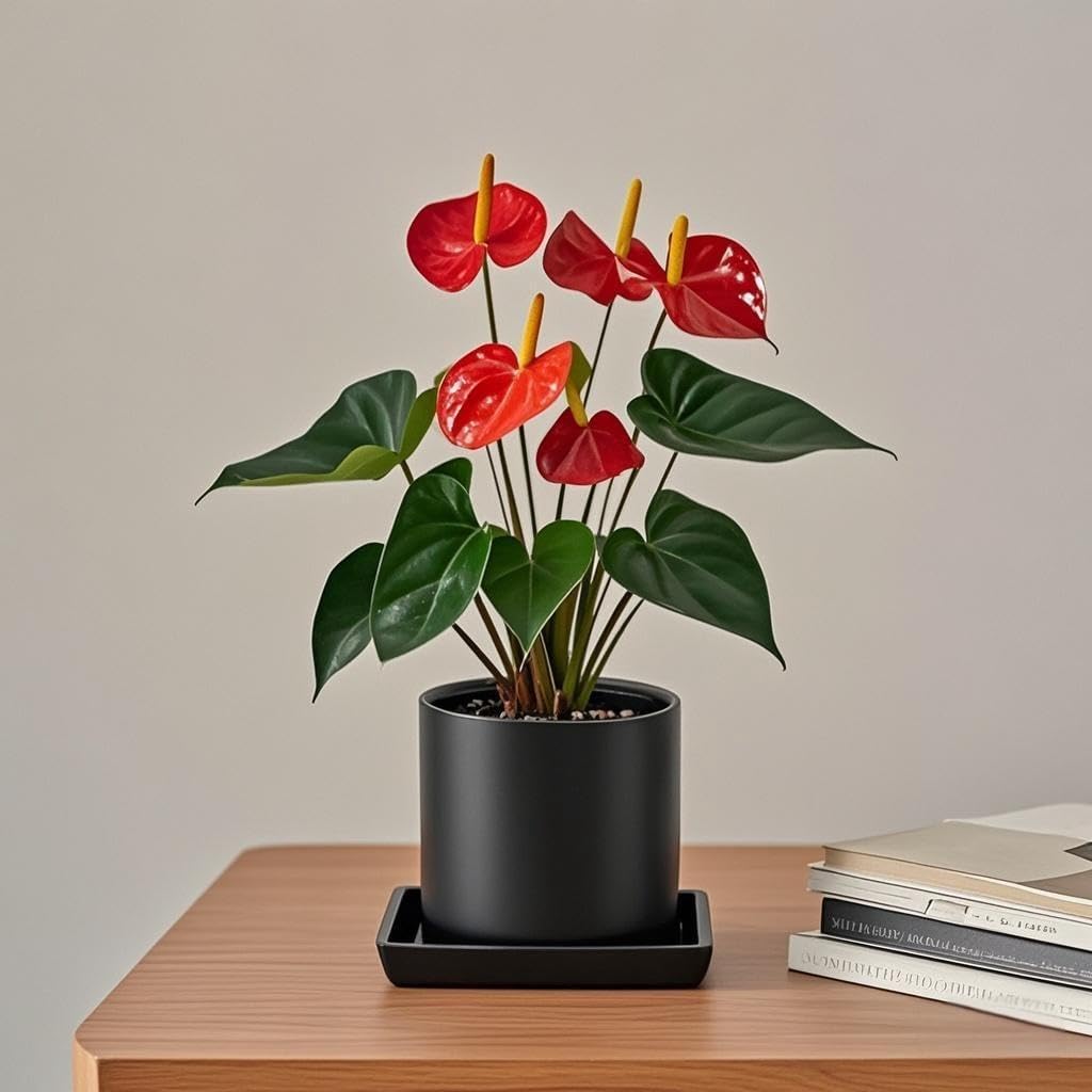 Square Plant Saucer 8 Inch 2 Pack，Plant Trays for Pots, Black Ceramic Plant Saucers for Indoors Outdoors, Plant Drip Tray 4 6 8 10 12 14 Inch