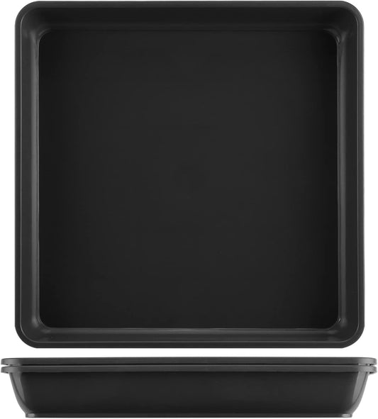 WAYNHUI Squared Plant Saucer 6/8/10/12/14/16/18/20inches Square Plastic Basin Tray Large/Small Water Receiving Tray (Black 10inch 5pack)