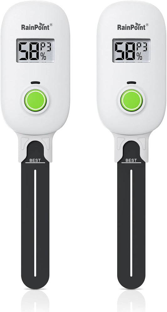 RAINPOINT Smart Digital Wireless Plant Moisture Meter Houseplant Indoor,WiFi Hub Needed,Capacitive Probe,Leave-in Soil Hygrometer Sensor,Real-time Monitor Outdoor Greenhouse Gardening(Two-Pack Set)