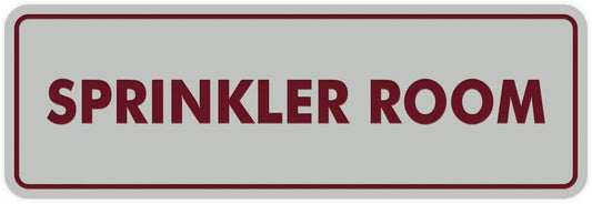 Signs ByLITA Standard Sprinkler Room Sign (Light Grey/Burgundy) - Small