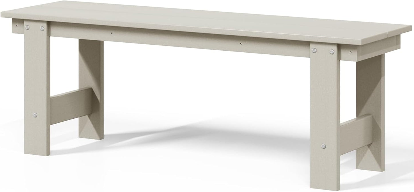 Garden Bench, Front Porch Bench Entryway Park Bench, Patio Backless Garden Seat for Outdoors/Indoor, Low Farmhouse Bench, Sand