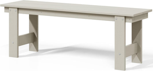 Garden Bench, Front Porch Bench Entryway Park Bench, Patio Backless Garden Seat for Outdoors/Indoor, Low Farmhouse Bench, Sand