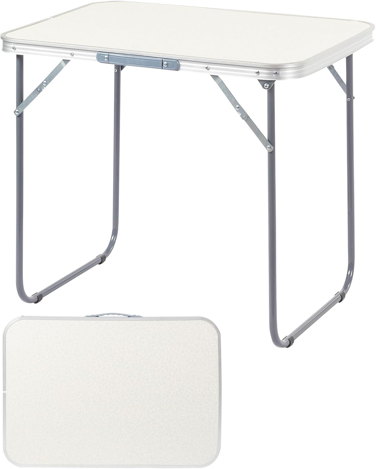 Outvita 2.3ft Portable Folding Camping Table, Outdoor Waterproof Picnic Table, Aluminum Lightweight Suitcase Foldable Table for Picnic BBQ Beach Dining