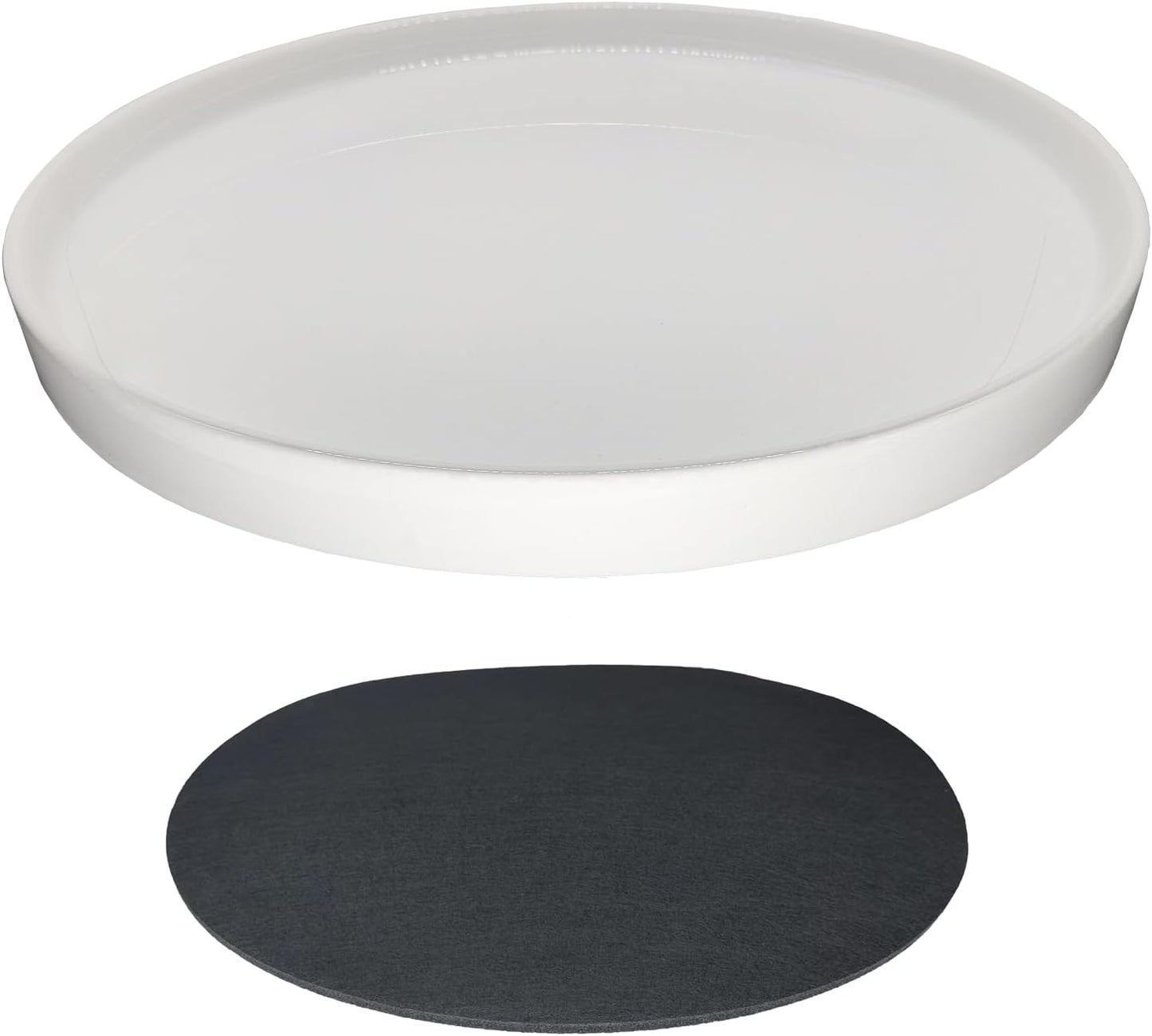 Ceramic Plant Saucer Pot Tray 12 Inch, Planter Saucers 4 5 6 7 8 9 10 11 12 Inch for Indoors Outdoor, Durable Sturdy Flower Drainage Tray for Glazed Pots Base (12.5 Inch-White)