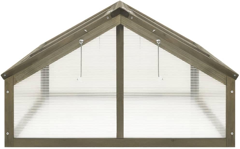 Firwood Garden Portable Wooden Greenhouse - Raised Flower Planter with 2 Roofs, Mini Greenhouse Cabinet for Outdoor Indoor Use, 44.8"x31.4"x19.6"/Gray