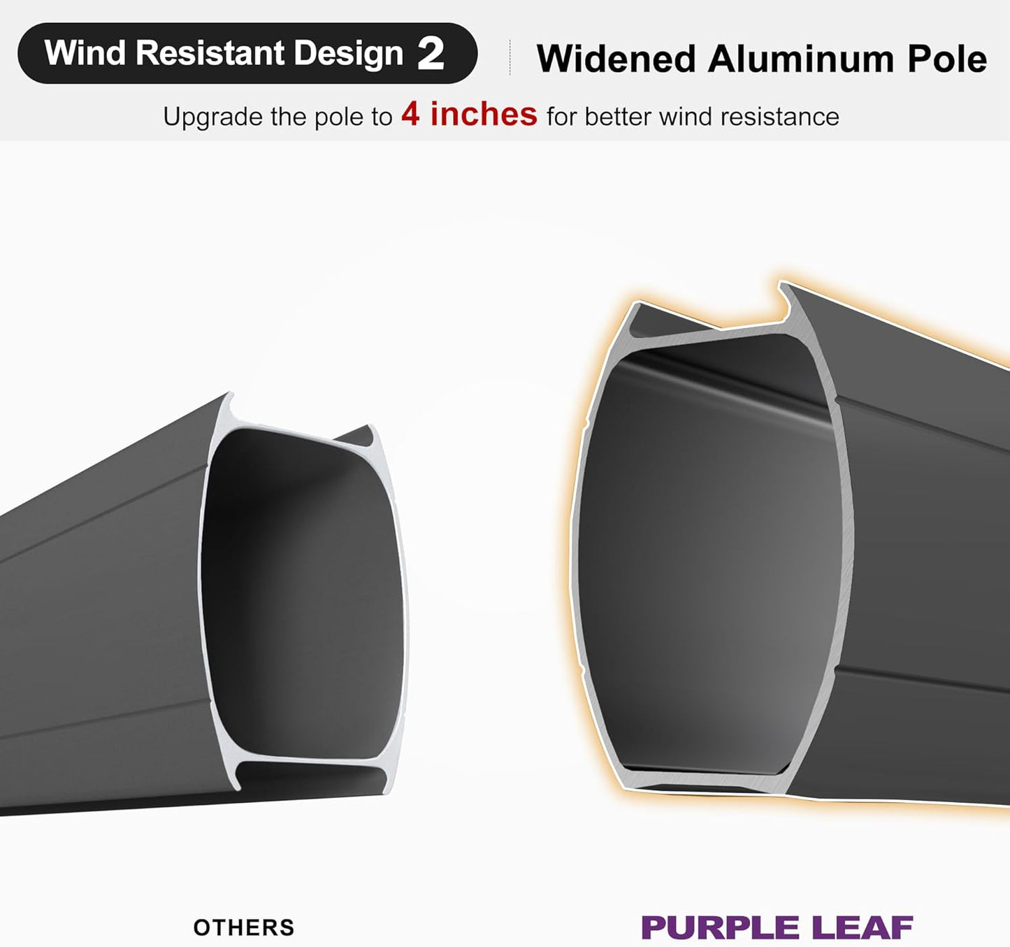 PURPLE LEAF 12' X 12' Patio Umbrella Outdoor Square Umbrella Large Cantilever Windproof Offset for Garden, Deck, Backyard and Pool, Grey